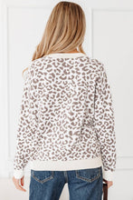 Load image into Gallery viewer, Leopard Drop Shoulder Chunky Cardigan Sweater
