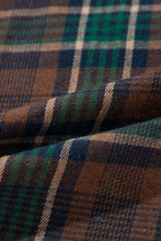 Load image into Gallery viewer, Plaid Chest Pockets Buttoned Shirt Jacket: Brown / S