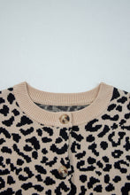Load image into Gallery viewer, Leopard Drop Shoulder Chunky Cardigan Sweater