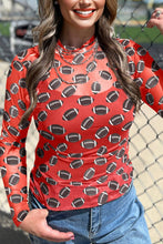 Load image into Gallery viewer, Game Day Football Mesh Sheer Long Sleeve Top: Black / S