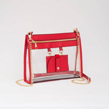 Load image into Gallery viewer, Clear Gameday Crossbody Bag With Sunglasses Holder