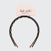 Load image into Gallery viewer, Zig Zag Headband 2pc - Black &amp; Tort