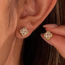 Load image into Gallery viewer, Clover Halo Stud Earrings