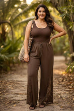 Load image into Gallery viewer, Plus Lace Panel Wide-Leg Pants 3