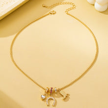 Load image into Gallery viewer, Western Rhinestone Horseshoe Charm Necklace