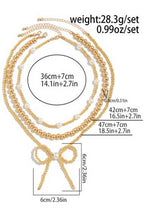 Load image into Gallery viewer, MULTILAYER BALL CHAIN BEAD PEARL BOW NECKLACE