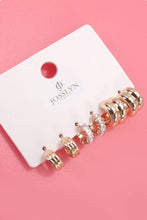 Load image into Gallery viewer, BAGUETTE STONE DOUBLE HOOP HUGGIE TRIO EARRINGS | 80E5317