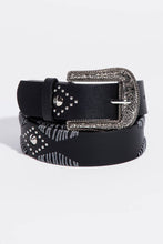 Load image into Gallery viewer, Western Floral Etched Buckle Vegan Leather Belt
