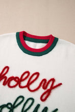 Load image into Gallery viewer, Plus Size Christmas Holly Jolly Colorblock Edge Sweater