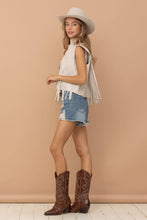 Load image into Gallery viewer, Faux Leather Fringe Braided Yoke Crop Waist Vest