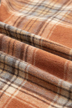 Load image into Gallery viewer, Plus Size Plaid Flap Pocket Buttoned Shacket: Brown / 2X