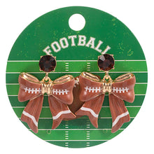 Load image into Gallery viewer, Football Bow Drop Dangle Earrings