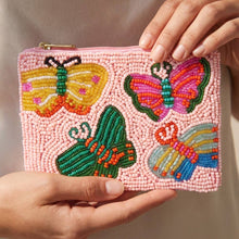 Load image into Gallery viewer, Colorful Butterfly Beaded Coin Purse
