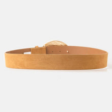 Load image into Gallery viewer, Suede Large Western Horse Medallion Buckle Belt