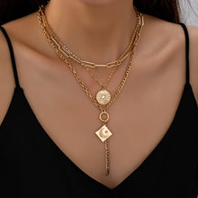 Load image into Gallery viewer, MULTI LAYER CELESTIAL MOON CHARM NECKLACE