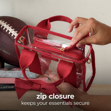 Load image into Gallery viewer, Clear Jelly Stadium Bag with Bow – Crossbody Purse