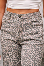 Load image into Gallery viewer, Leopard Frayed Edge Wide Leg Jeans
