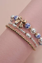 Load image into Gallery viewer, BLUE CERAMIC PORCELAIN BOW MULTI LAYER BRACELET | 80B1333