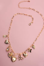 Load image into Gallery viewer, CHARM NECKLACE-BOW HEART RHINESTONE FLOWER | 80N91405