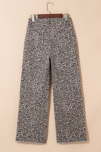 Load image into Gallery viewer, Leopard Frayed Edge Wide Leg Jeans