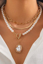 Load image into Gallery viewer, PEARL CHARM MULTILAYER PEARL GOLD MIX  NECKLACE  | 40NK9458