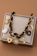 Load image into Gallery viewer, CHARM SCARF BRACELET-CROSS HERT SUNBLAST PEARL