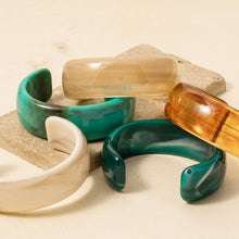 Load image into Gallery viewer, Wide Marble Resin Cuff Bracelet