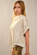 Load image into Gallery viewer, Studded High Low Oversized Tee