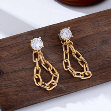 Load image into Gallery viewer, Crystal Stud Hoop and Drop Link Earrings