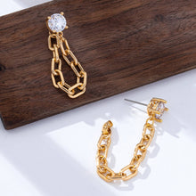 Load image into Gallery viewer, Crystal Stud Hoop and Drop Link Earrings