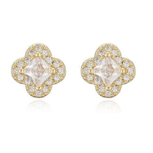 Load image into Gallery viewer, Clover Halo Stud Earrings