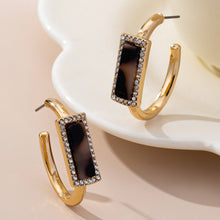 Load image into Gallery viewer, Tortoise &amp; Pavé Gold Hoop Earrings | 80E61636