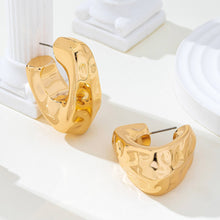 Load image into Gallery viewer, Hammered Gold-Tone Statement Hoops