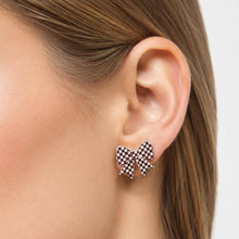 Load image into Gallery viewer, Game Day Checkerboard Bow Stud Earrings