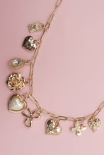 Load image into Gallery viewer, CHARM NECKLACE-BOW HEART RHINESTONE FLOWER | 80N91405