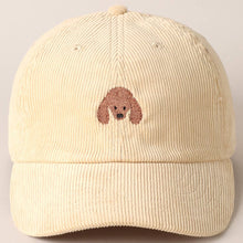 Load image into Gallery viewer, Cute Poodle Dog Embroidery Corduroy Baseball Cap