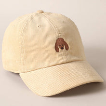 Load image into Gallery viewer, Cute Poodle Dog Embroidery Corduroy Baseball Cap