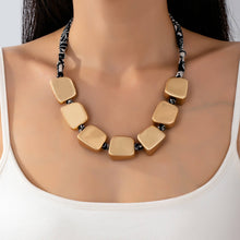 Load image into Gallery viewer, HANDMADE SCARF NECKLACE-IRREGULAR GOLD SQUARE