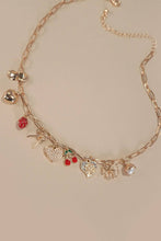 Load image into Gallery viewer, MULTI CHARM BOW CHERRY HEART NECKLACE | 80N1190