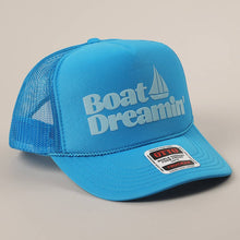 Load image into Gallery viewer, Boat Dreamin' Text Logo Printed Mesh Back Cap