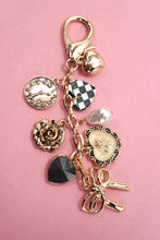 Load image into Gallery viewer, BOW CHECKER HEART FLOWER BAG CHARM | 80K049