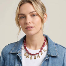 Load image into Gallery viewer, Western GAME DAY Charm Fabric Braided Statement Necklace
